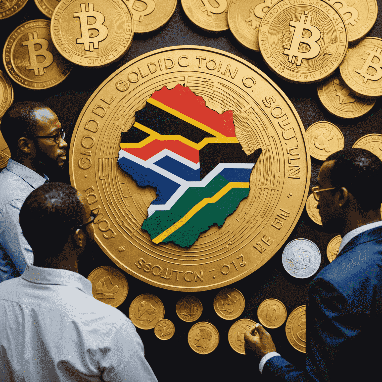 GoldCoin Aid consultants working with clients to develop market research strategies and analyze data, with a focus on the South African market